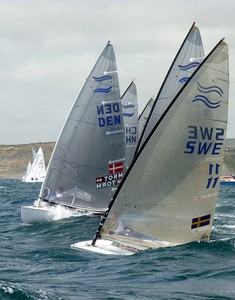 Start race 4 - Finns at Weymouth and Portland International Regatta 2011 photo copyright Robert Deaves/Finn Class http://www.finnclass.org taken at  and featuring the  class