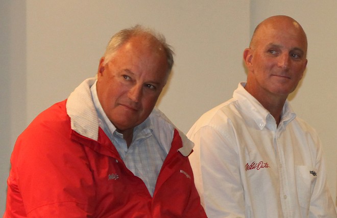 Ian ’Fresh’ Burns (right) with fellow Wild Oats XI crew member Iain Murray. - Rolex Sydney Hobart Yacht Race 2011 © Crosbie Lorimer http://www.crosbielorimer.com