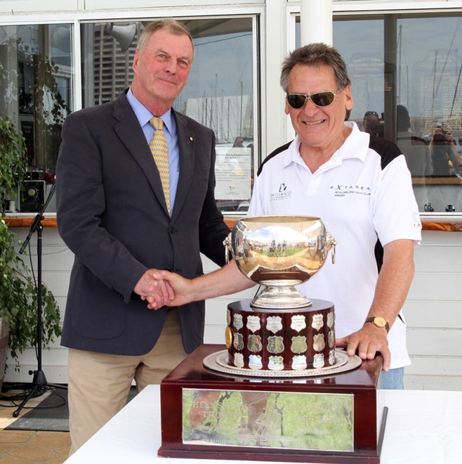 Peter Underwood, Governor of Tasmania, presenting Paul Buchhlz with his trophy. ©  Alex McKinnon Photography http://www.alexmckinnonphotography.com