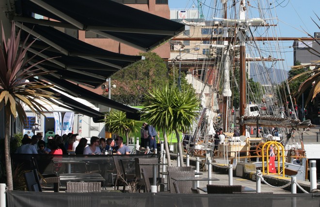 Cafe on the King Street Pier marina - Rolex Sydney Hobart Yacht Race 2011 © Crosbie Lorimer http://www.crosbielorimer.com