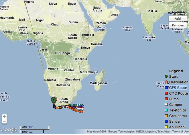 High level fleet location, Day 4, Volvo Ocean Race, Leg 2 © PredictWind.com www.predictwind.com