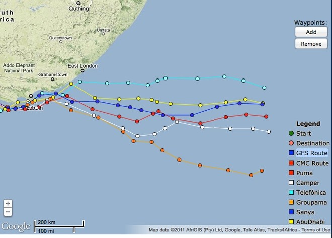 Fleet location, Day 4, Volvo Ocean Race, Leg 2 © PredictWind.com www.predictwind.com