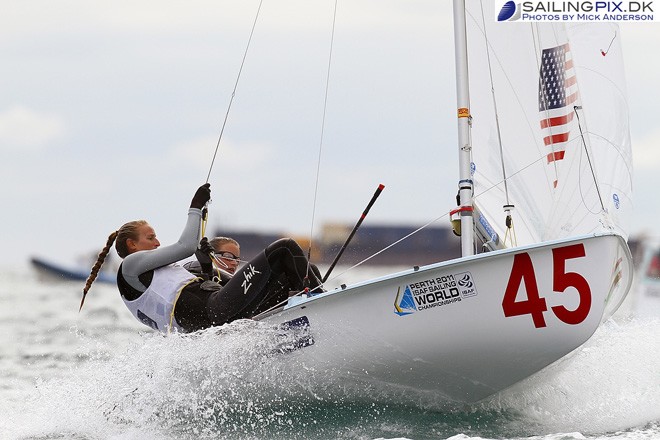 Amanda Clark and Sarah Lihan - ISAF Sailing World Championships Perth 2011 &copy; Mick Anderson / Sailingpix.dk http://sailingpix.photoshelter.com/