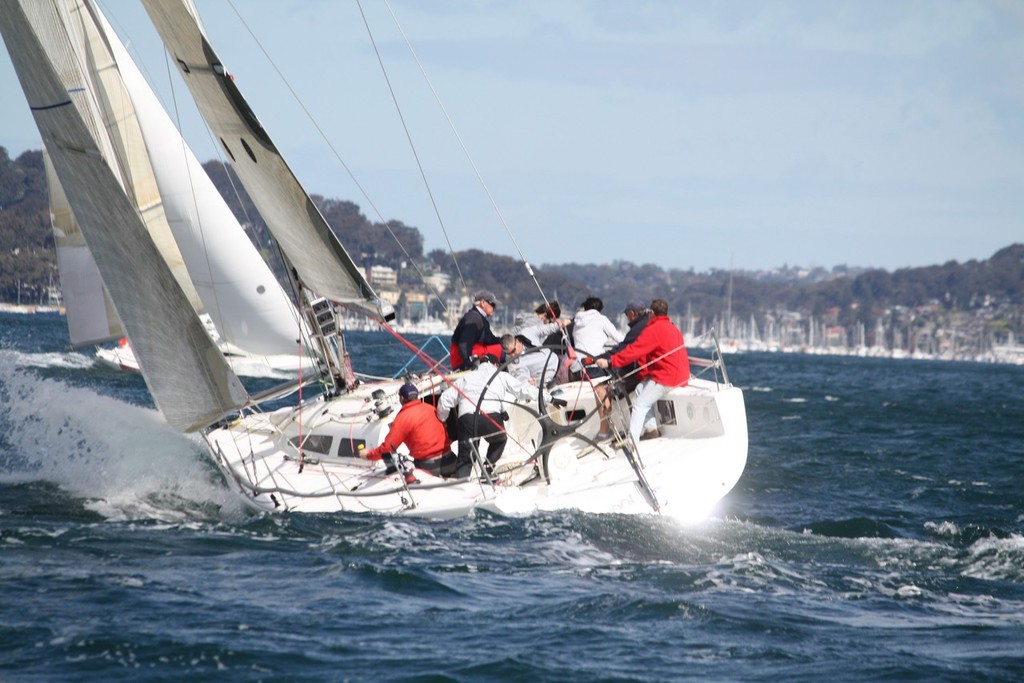 Mark Griffith's Sydney38 'Old School' is one of four in the race and hoping to be first Sydney 38 home - Pittwater & Coffs Harbour Regatta 2012 photo copyright Howard Wright /IMAGE Professional Photography http://www.imagephoto.com.au taken at  and featuring the  class