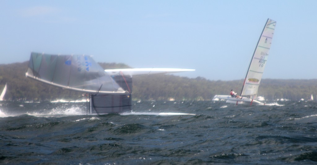 2011 A-Cat World Champion Steve Brewin pushing too hard photo copyright  SW taken at  and featuring the  class