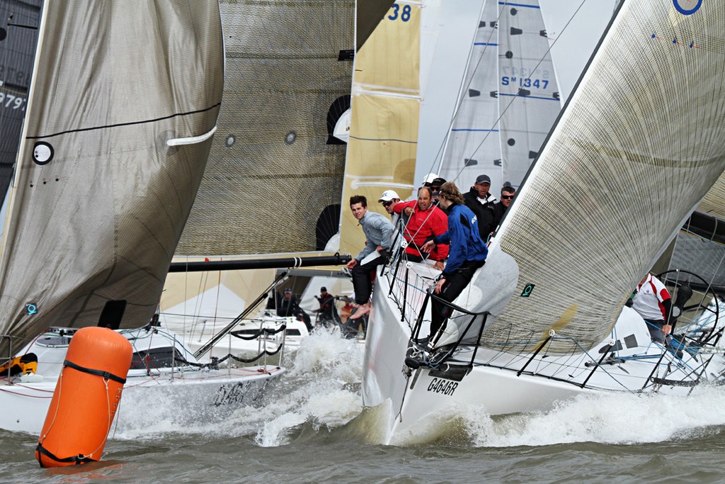 Ultimately, eXtasea got squeezed out and had to go around and have another go. - UK-Halsey Boxing Day Dash ©  Alex McKinnon Photography http://www.alexmckinnonphotography.com