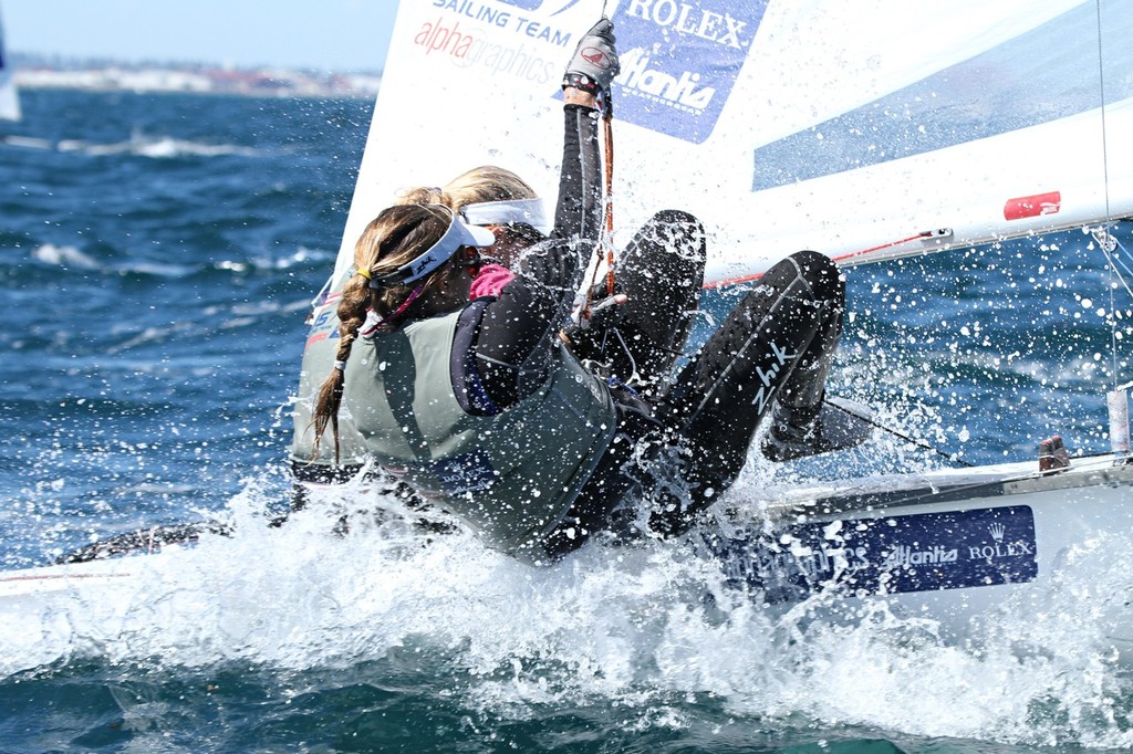 USA Amanda ClLark and Sarah Lihan - Perth 2011 ISAF Sailing World Championships ©  Alex McKinnon Photography http://www.alexmckinnonphotography.com