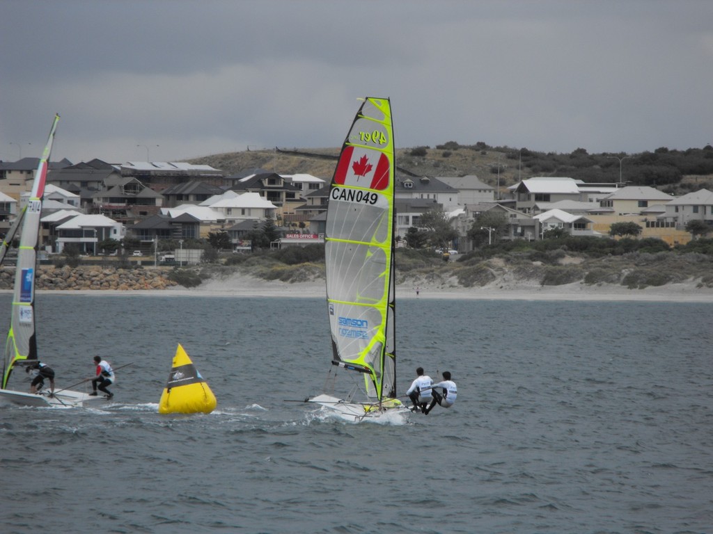 Cook/ Lowden on route to sixth in race four - ISAF Sailing World Championships Perth 2011 © John Curtis