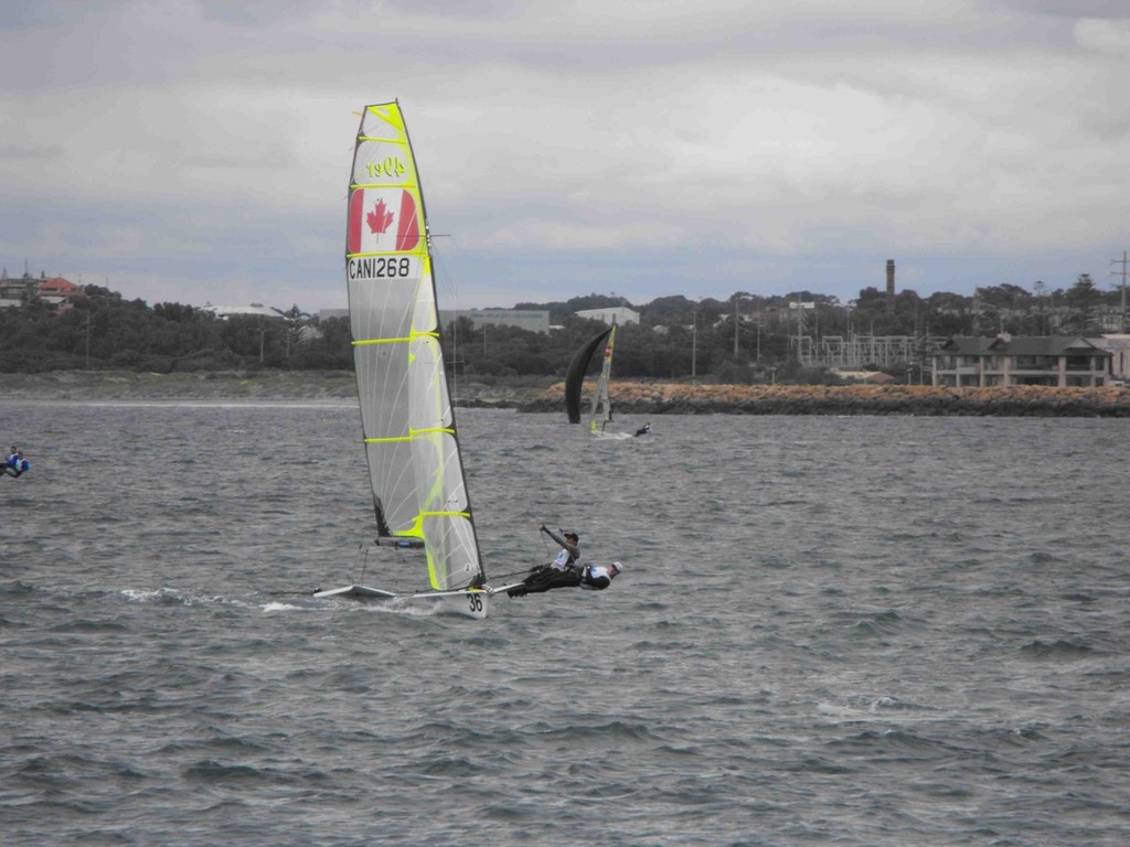 Lada and Inkpen CAN 1286 on route to second place in Race six - ISAF Sailing World Championships Perth 2011 © John Curtis