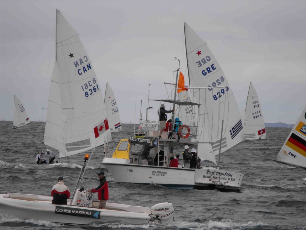 Clarke/Bjorn finishing seventh in race three - ISAF Sailing World Championships Perth 2011 © John Curtis