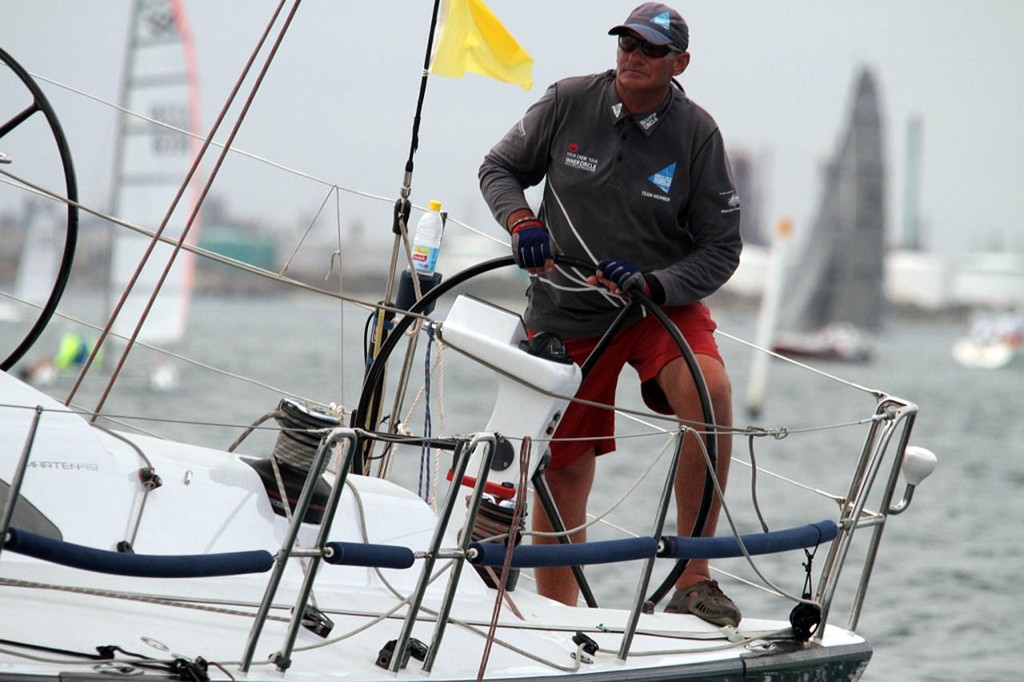 Walk on the Wild Side’s sailing master James Mulcahy took the helm of Brian Todd’s Sue Sea for Cockburn Sound Regatta. © Bernie Kaaks - copyright