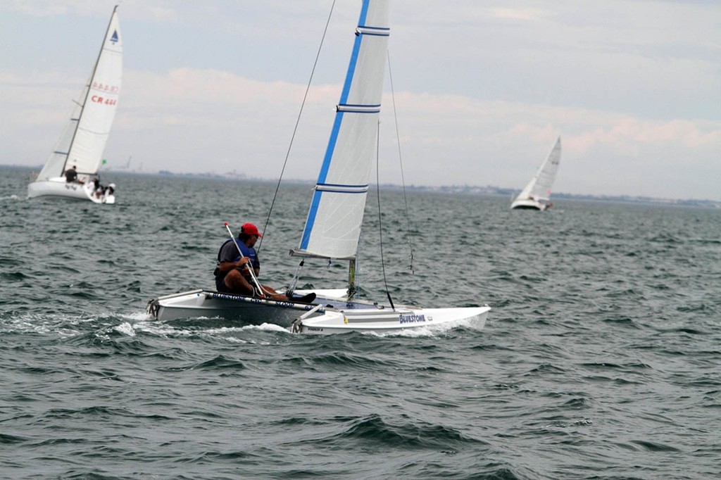 Ben Del Giudici’s Bluestone leads the Windrush fleet. - Cockburn Sound Regatta 2011 © Bernie Kaaks - copyright