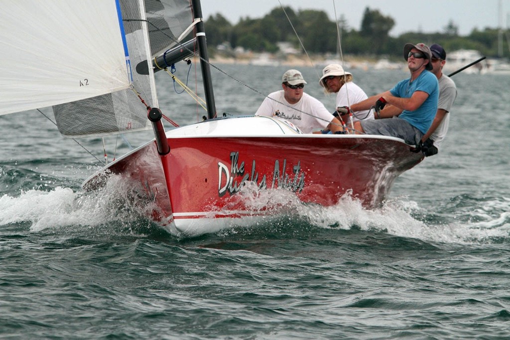Unable to compete in division 1 because of her safety category, Evan Lutey’s the Duck’s Nuts blitzed the division 2 fleet. - Cockburn Sound Regatta 2011 © Bernie Kaaks - copyright
