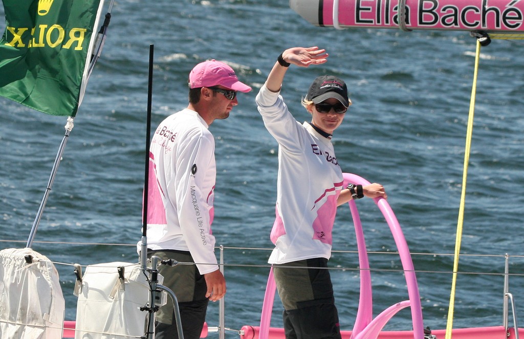 Waving to the spectators after the finish - Rolex Sydney Hobart Yacht Race 2011 photo copyright Crosbie Lorimer http://www.crosbielorimer.com taken at  and featuring the  class