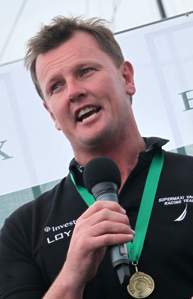 A happy Anthony Bell thanks the crowd - Rolex Sydney Hobart Yacht Race 2011 © Crosbie Lorimer http://www.crosbielorimer.com