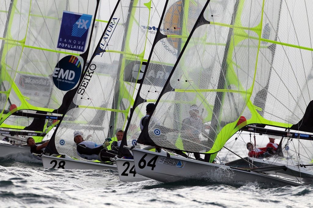 49er start, Matthew Jahn, Guy Naylor, Perth 2011 ISAF Sailing World Championships ©  Richard Langdon /Perth 2011 http://www.perth2011.com