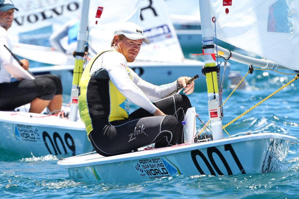 Tom Slingsby of Australia is right now heading towards his fith Laser World title- he will go into the Games as a red hot Gold Medal favourite. &copy; Paul Kane /Perth 2011 http://www.perth2011.com