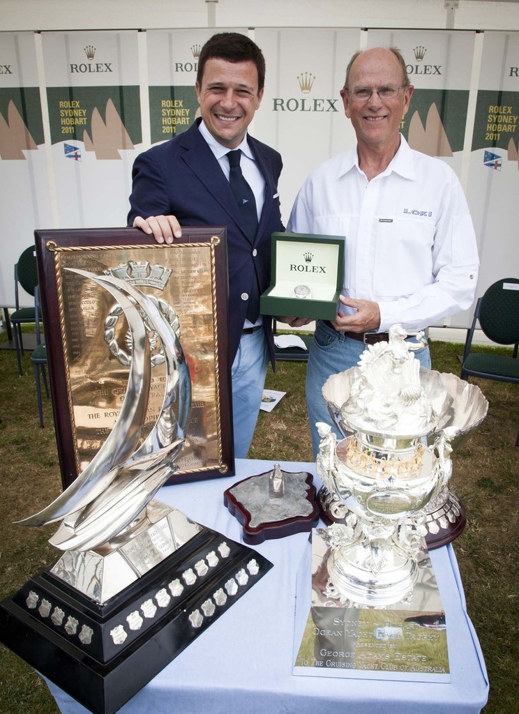 Stephen Ainsworth, LOKI and Patrick Boutellier, Rolex Australia 
Rolex Sydney Hobart Yacht Race 2011 Prizegiving - Rolex Sydney Hobart Yacht Race 2011 photo copyright  Rolex/Daniel Forster http://www.regattanews.com taken at  and featuring the  class