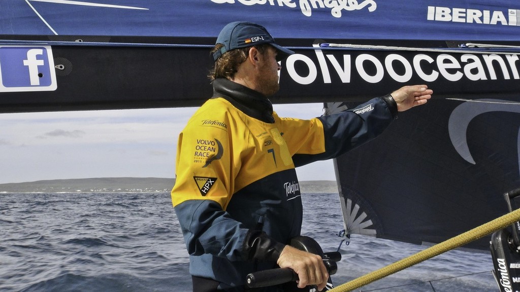 Antonio Cuervas-Mons from Spain onboard Team Telefonica during leg 2 of the Volvo Ocean Race 2011-12, from Cape Town, South Africa to Abu Dhabi, UAE.  © Diego Fructuoso /Team Telefónica/Volvo Ocean Race http://www.volvooceanrace.com