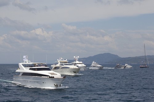 Superyachts on parade. Asian Superyacht Rendezvous 2011. © Guy Nowell http://www.guynowell.com