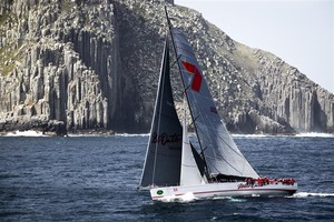 Wild Oats XI approaching the Organ Pipes at Cape Raoul, 2011 Rolex Sydney Hobart Race photo copyright  Rolex/Daniel Forster http://www.regattanews.com taken at  and featuring the  class