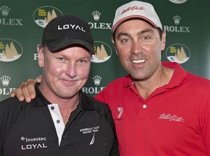 Anthony Bell, owner of INVESTEC LOYAL and Mark Richards skipper of WILD OATS XI photo copyright  Rolex/ Kurt Arrigo http://www.regattanews.com taken at  and featuring the  class
