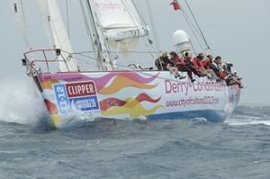 Derry-Londonderry at the start of the race from the Gold Coast to Singapore - Clipper 11-12 Round the World Yacht Race. photo copyright Steve Holland/onEdition taken at  and featuring the  class