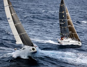 Elektra and One for the Road in close company - Rolex Sydney Hobart 2011 photo copyright  Rolex/Daniel Forster http://www.regattanews.com taken at  and featuring the  class