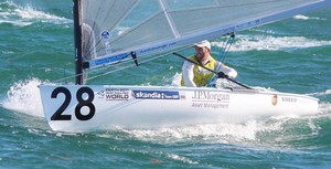 Ben Ainslie rides the Fremantle Doctor, Fremantle - ISAF World Sailing Championships photo copyright Robert Deaves/Finn Class http://www.finnclass.org taken at  and featuring the  class