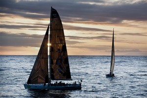 MERIT and OPTIMUS PRIME meet off Tasman Island - Rolex Sydney Hobart Yacht Race 2011 photo copyright  Rolex/Daniel Forster http://www.regattanews.com taken at  and featuring the  class
