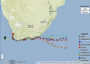 Lower level fleet location, Day 4, Volvo Ocean Race, Leg 2 photo copyright PredictWind.com www.predictwind.com taken at  and featuring the  class