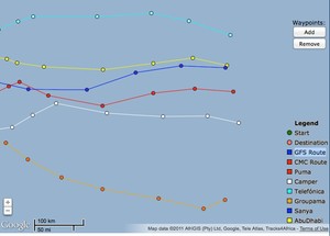 200nm covers the spread of the fleet Day 4, Volvo Ocean Race, Leg 2 photo copyright PredictWind.com www.predictwind.com taken at  and featuring the  class