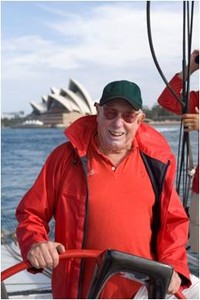 Bob Oatley at the helm of Wild Oats XI. photo copyright  Andrea Francolini Photography http://www.afrancolini.com/ taken at  and featuring the  class