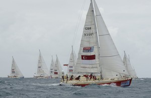 20111224 Copyright Steve Holland/onEdition 2011©
Free for editorial use image, please credit: onEdition

Singapore leads the fleet at the start of the race from the Gold Coast to Singapore in the Clipper 11-12 Round the World Yacht Race.

The teams taking part in the Clipper 11-12 Round the World Yacht Race are preparing to spend Christmas Day at sea as the are from the Gold Coast to Singapore gets underway from Queensland, Australia. It is the seventh of the 15 stages of the world's longest oce photo copyright Steve Holland/onEdition taken at  and featuring the  class