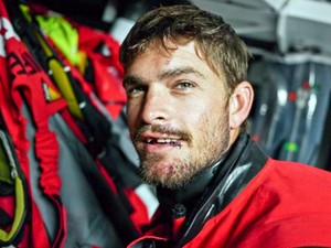 Mike Pammenter onboard CAMPER with Emirates Team New Zealand during leg 2 of the Volvo Ocean Race 2011-12, from Cape Town, South Africa to Abu Dhabi, UAE. photo copyright Hamish Hooper/Camper ETNZ/Volvo Ocean Race taken at  and featuring the  class