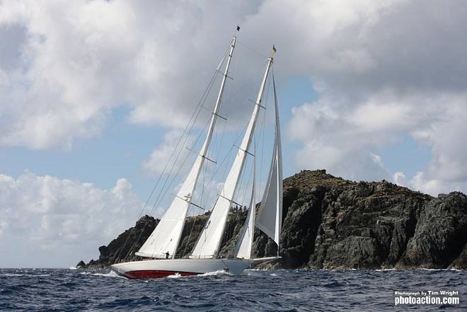 The beautiful Dijkstra schooner Adela were awarded the Spirit of Tradition Trophy donated by Antigua Classics and the Superyacht Trophy & North Sails barrel of English Harbour Rum. ©  Tim Wright / Photoaction.com http://www.photoaction.com