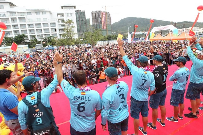 Leg 3 finish Volvo Ocean Race, Sanya, China © Ian Roman/Volvo Ocean Race http://www.volvooceanrace.com