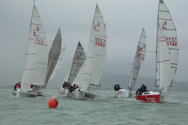 The Elliott 5.9 fleet fights for the pin end at the year's most highly contested event - Elliott 5.9 National Champions © Rob Gill