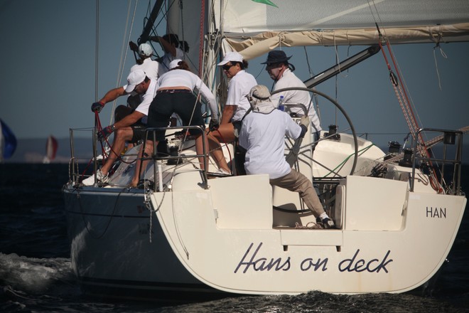 Hans on Deck recovered well with today's first and fastest in Premier Cruising Green fleet. - Redink Homes Geographe Bay Race Week © Bernie Kaaks