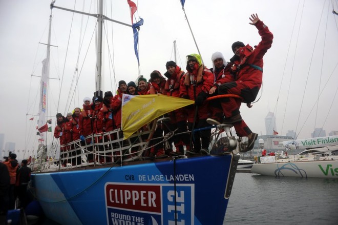 De Lage Landen crew in Qingdao ahead of Race 9 start to Oakland, San Francisco Bay - Clipper 11-12 Race fleet  © onEdition http://www.onEdition.com