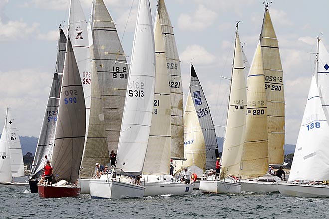 Division 3 fleets set to go in light airs - Club Marine Series 2012, Melbourne, Australia © Teri Dodds http://www.teridodds.com