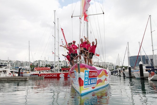 Derry-Londonderry leaves Marina at Keppel Bay, Singapore, at the start of Race 8 of the Clipper 11-12 Round the World Yacht Race.<br />
 © www.howiephoto.com/onEdition