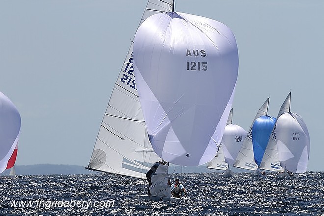 BVoat X (1215) and fleet under spinnaker - Etchells Worlds 2012 Final Day © Ingrid Abery http://www.ingridabery.com