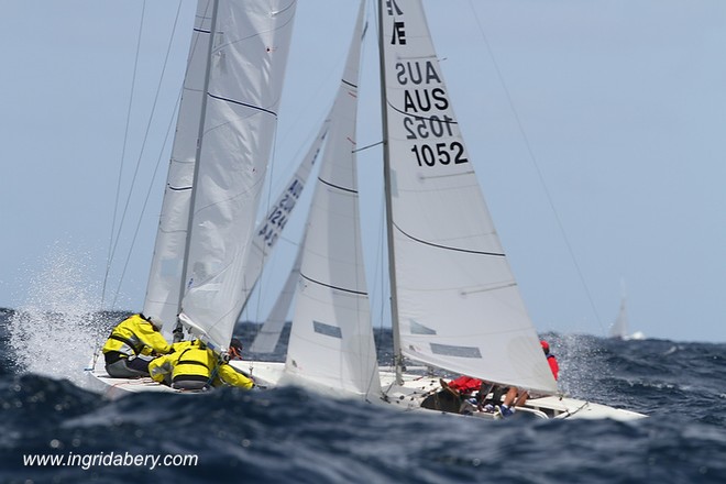 Etchells World Championship Sydney Australia 2012. Cross-tacks in the breezy conditions. &copy; Ingrid Abery http://www.ingridabery.com