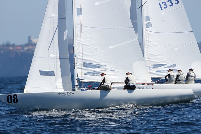 Etchells World Championship Sydney Australia 2012.   David Clarke (2nd) leading Ante Razmilovic to the windward mark (3rd) .  © Ingrid Abery http://www.ingridabery.com