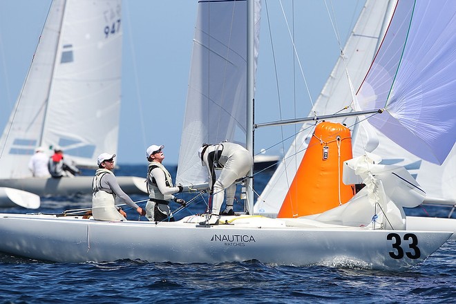 Etchells World Championship Sydney Australia 2012.  Ante Razmilovic rounding the spreader mark. © Ingrid Abery http://www.ingridabery.com