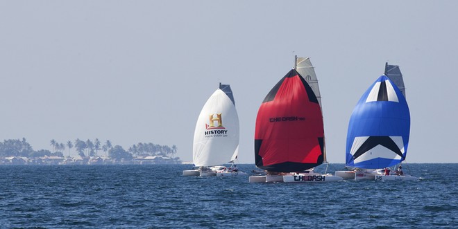 Mount Gay Rum 2012 Neptune Regatta. Multihull division racing in front of P Blanding. © Guy Nowell/ Mt Gay Rum Neptune Regatta