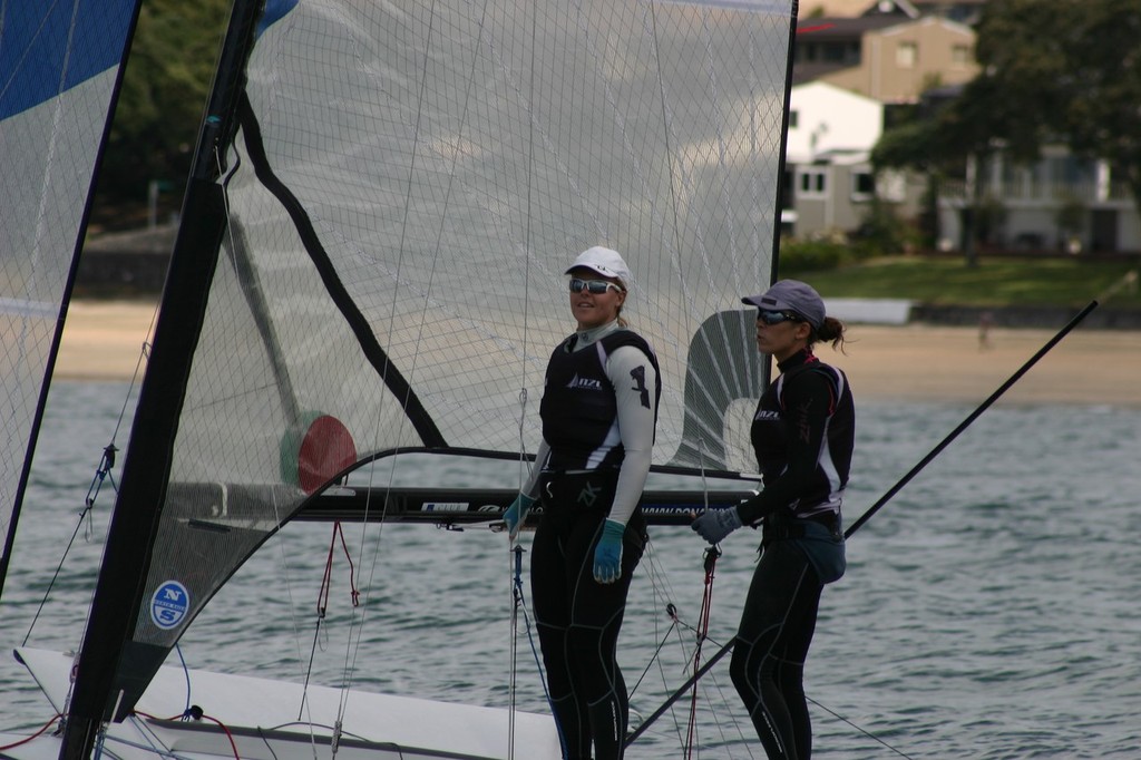 FX entered by Mackay Boats  crewed by Jo Aleh & Olivia Powrie  © Dave Mackay http://www.mackayboats.com