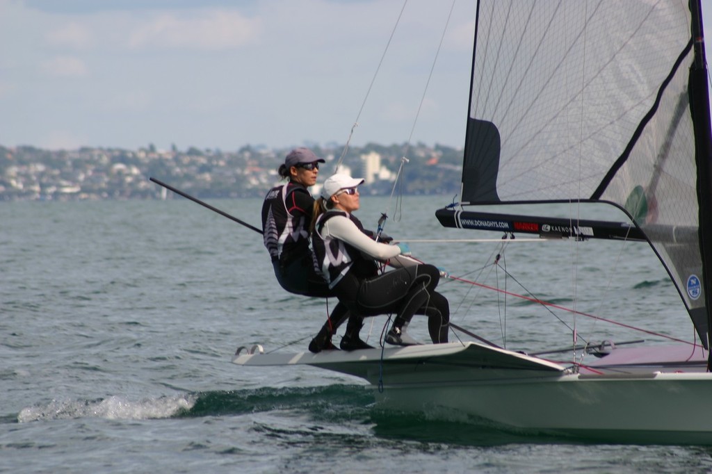 FX entered by Mackay Boats  crewed by Jo Aleh & Olivia Powrie  © Dave Mackay http://www.mackayboats.com