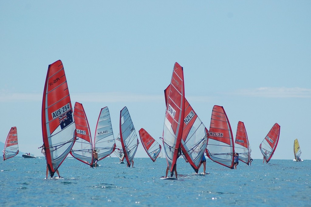 RS:X 8.5’s hard out downwind. - Bic Techno Oceanias and RS:X Nationals © Brian Haybittle